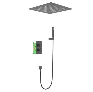 Душевой комплект Timo Petruma SX-5029/18SM с термостатом чёрное золото